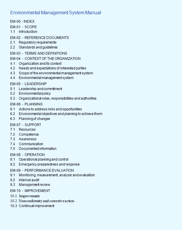 Imsxpress Iso 14001 2015 Template Documentation Qms Management Software Generic Iso 14001 Ems Templates User Manual